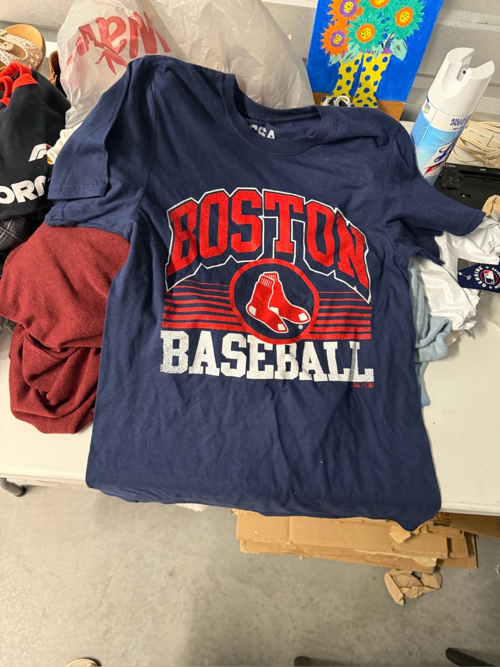 Boston Baseball Graphic Tee for Kids - Navy Blue size small NWT
